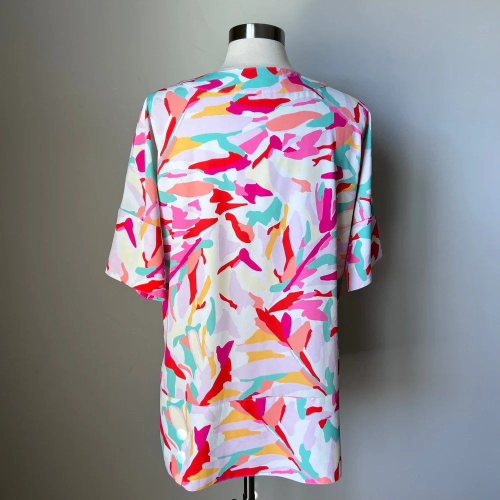 CROSBY by Mollie Burch Shine Your Bright V Neck Kimono Sleeve Top Women's Medium